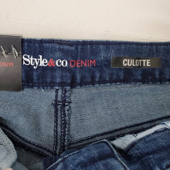 Style&Co Denim Culotte Mid Rise - Picture 2 of 7